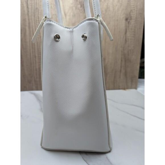 Kenneth Cole Reaction Purse Tote HandBag White/With Floral Print Double Handles - Picture 2 of 10